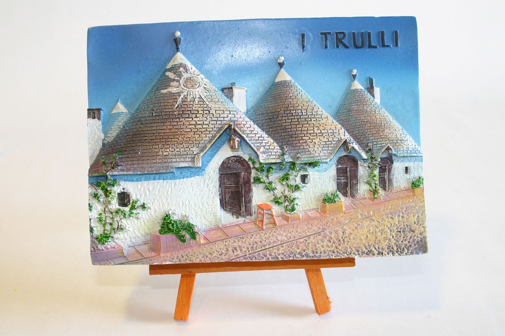 VEDUTA RESINA SU TRESPOLO 5x7 TRULLI 