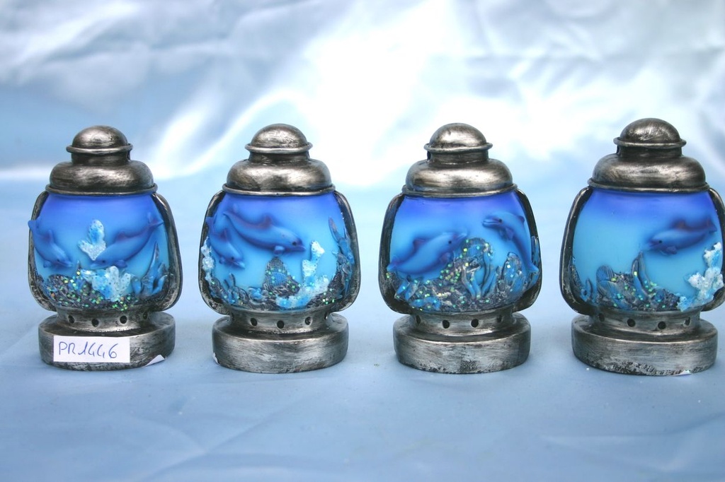 LANTERNA RESINA c/DELFINI E LUCE 