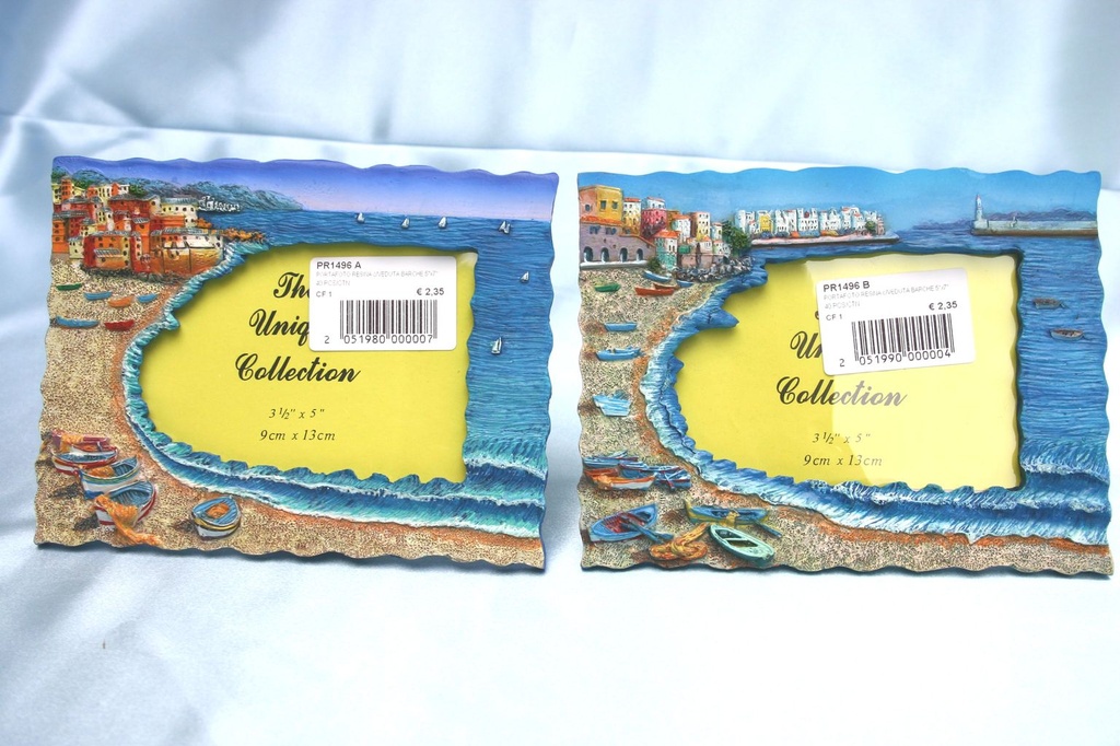 PORTAFOTO RESINA c/VEDUTA BARCHE 5"x7" 