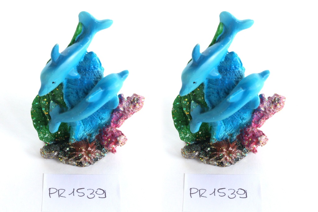 DELFINO RESINA BLU c/CONCHIGLIE 