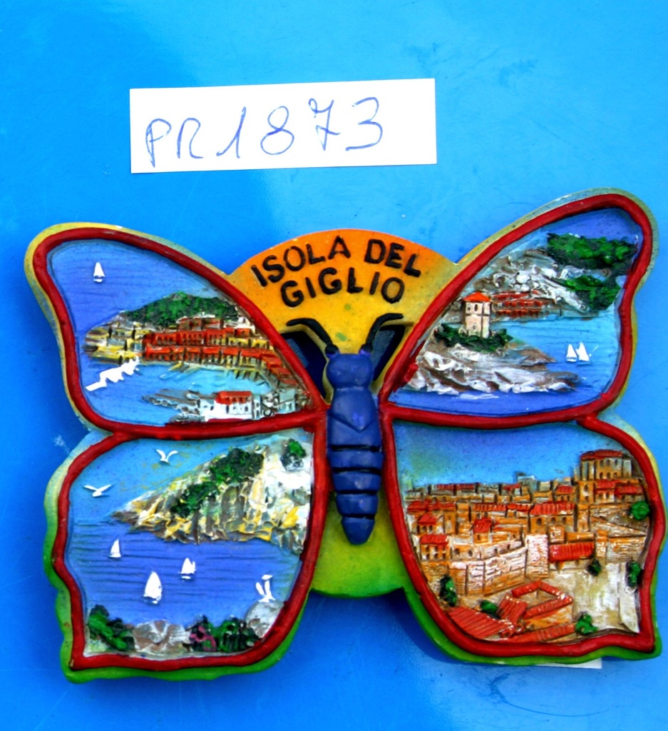 MAGNETE RESINA FARFALLA ISOLA DEL GIGLIO 