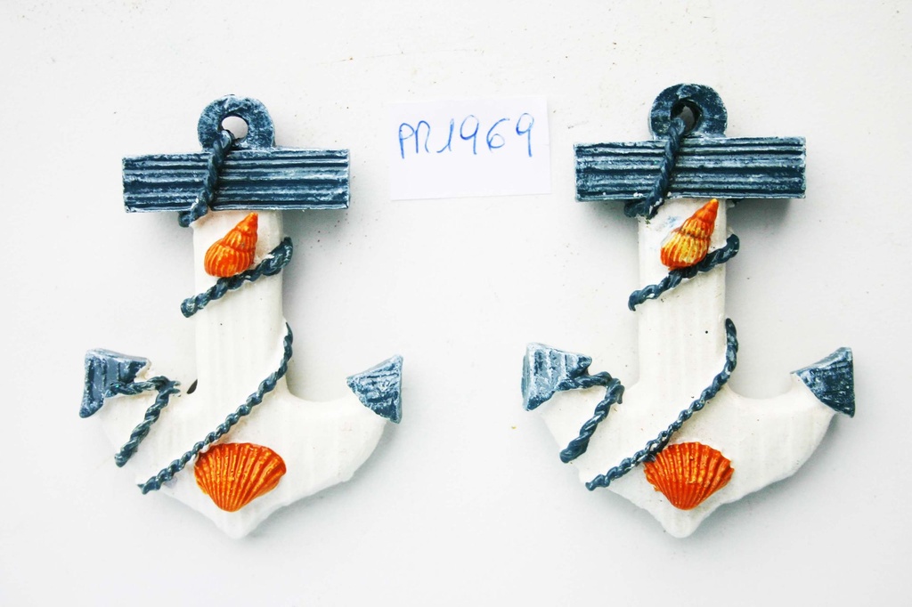 MAGNETE RESINA BIANCO/BLU ANCORA 