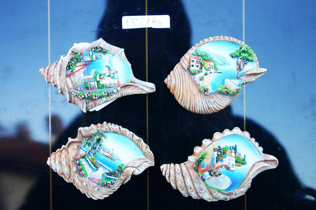 MAGNETE RESINA CONCHIGLIA C/VEDUTA 4 MOD.ASS. 