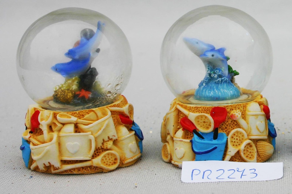 BOLLA NEVE VETRO C/BASE RESINA 2 MOD. ASS.TI 