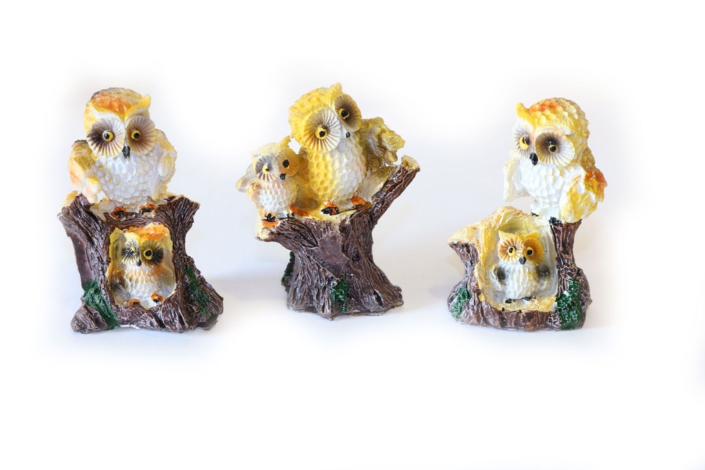 GUFETTI RESINA SU TRONCO H.7 CM. 4 MOD.ASS. 