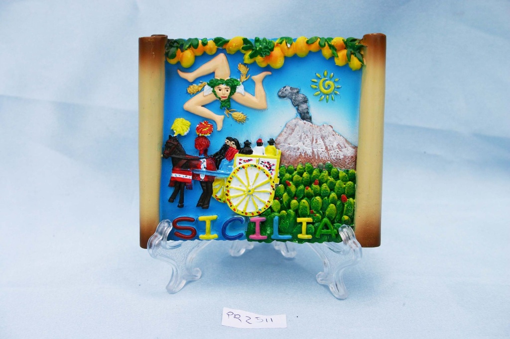 MAGNETE RESINA PERGAMENA SICILIA C/TRESPOLO 