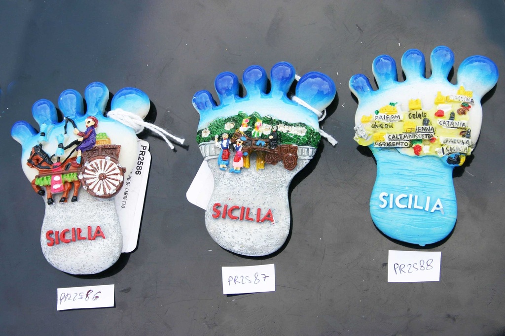 MAGNETE RESINA PIEDE VEDUTA CARRETTO SICILIA 