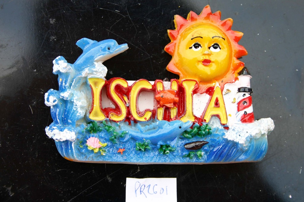 MAGNETE RESINA SCRITTA C/SOLE ISCHIA 