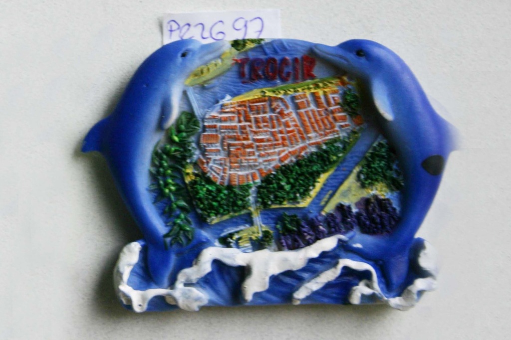 MAGNETE RESINA 2 DELFINI SU ONDA TROGIR 