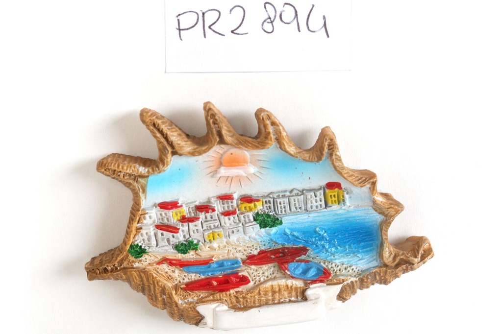 MAGNETE RESINA LAMBIS C/VED. BARCHE SU SPIAGGIA 