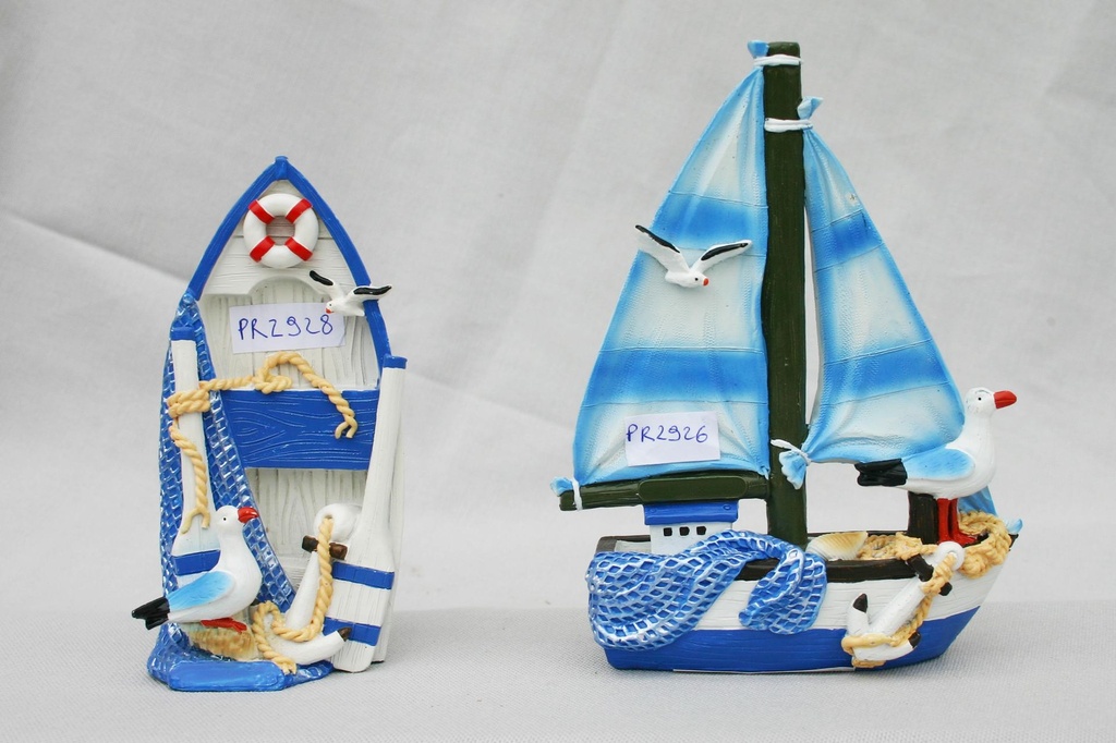 BARCA RESINA DECORO MARINO 