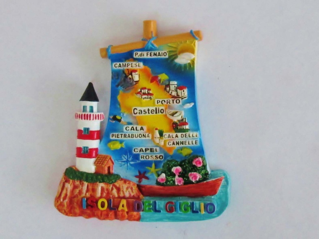 MAGNETE FARO BARCA RESINA ISOLA DEL GIGLIO 