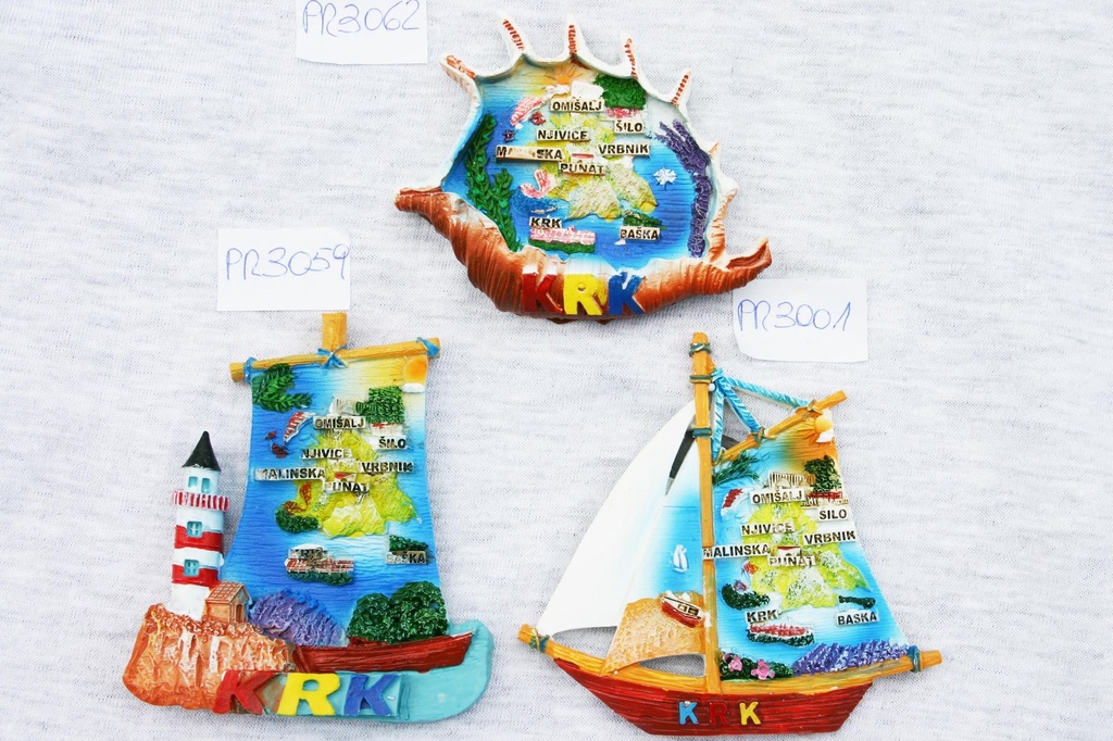 MAGNETE BARCA BIANCA RESINA KRK 