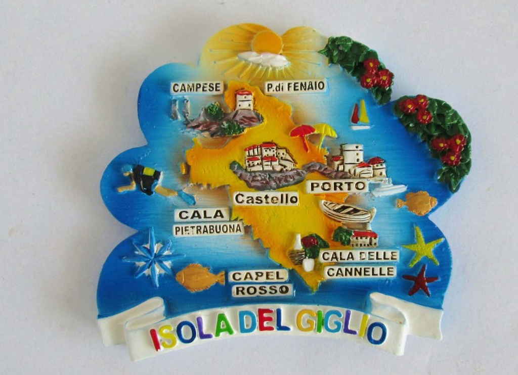 MAGNETE NUVOLA RESINA ISOLA DEL GIGLIO 