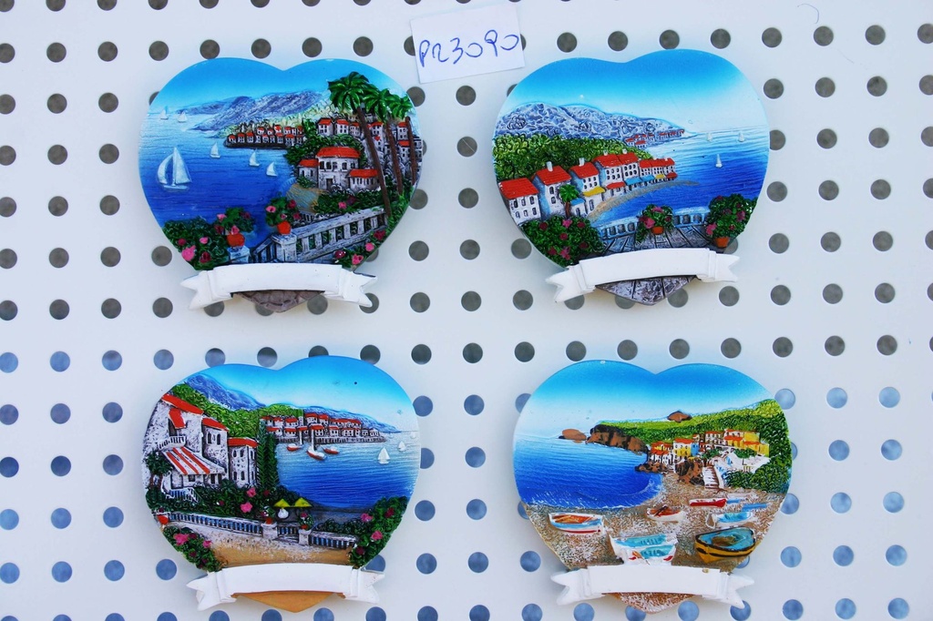 MAGNETE RESINA DOPPIO CUORE VEDUTA 6x7 CM 4 ASS 