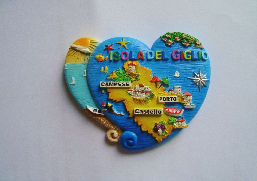 MAGNETE RESINA DOPPIOCUORE IS. DEL GIGLIO 