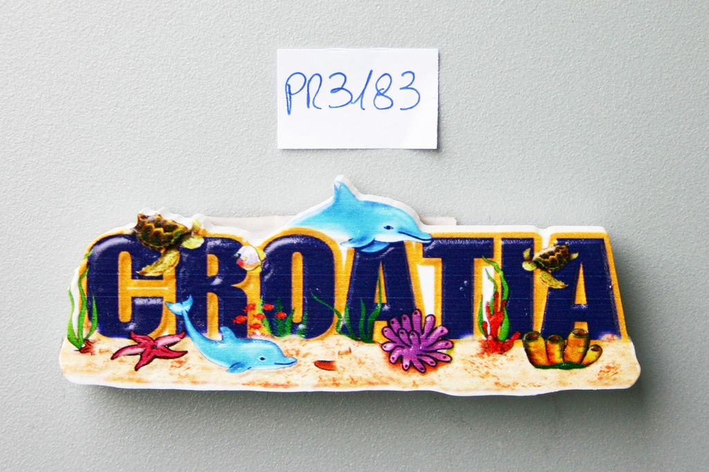 MAGNETE RESINA SCRITTA 3D CROATIA 