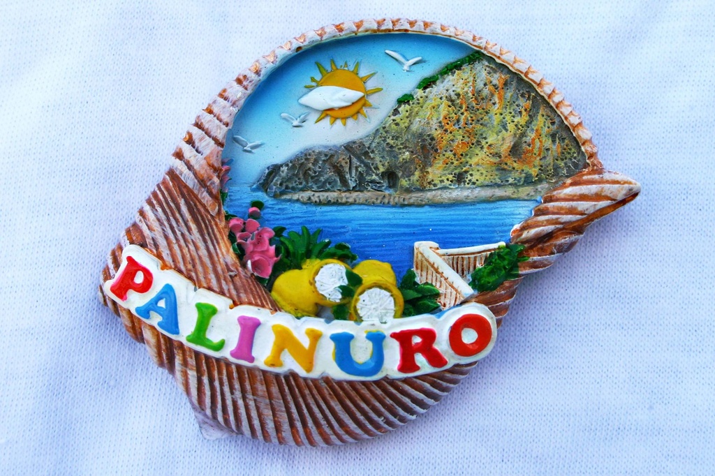 MAGNETE RESINA CONCHIGLIA VEDUTA PALINURO 