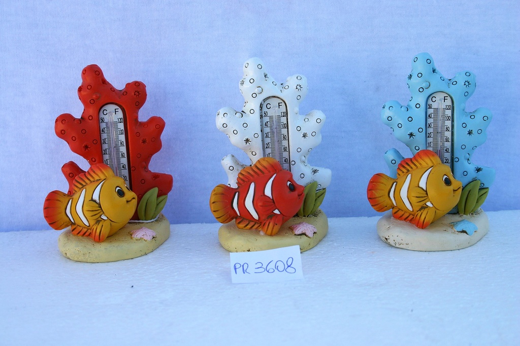 RAMO C/TERMOM C/PESCE RESINA 4 COL ASS 