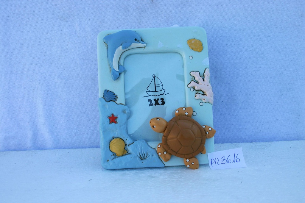 PORTAFOTO C/TARTARUGA RESINA 