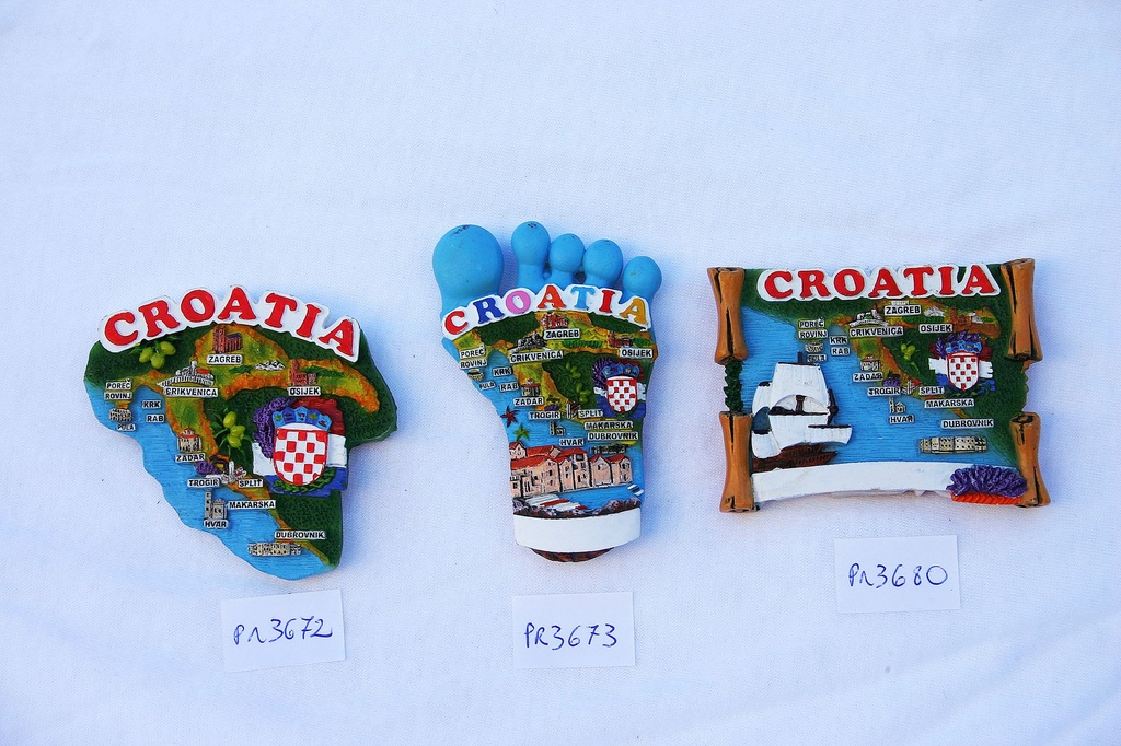 MAGNETI RESINA PERGAMENA MAPPA CROATIA 