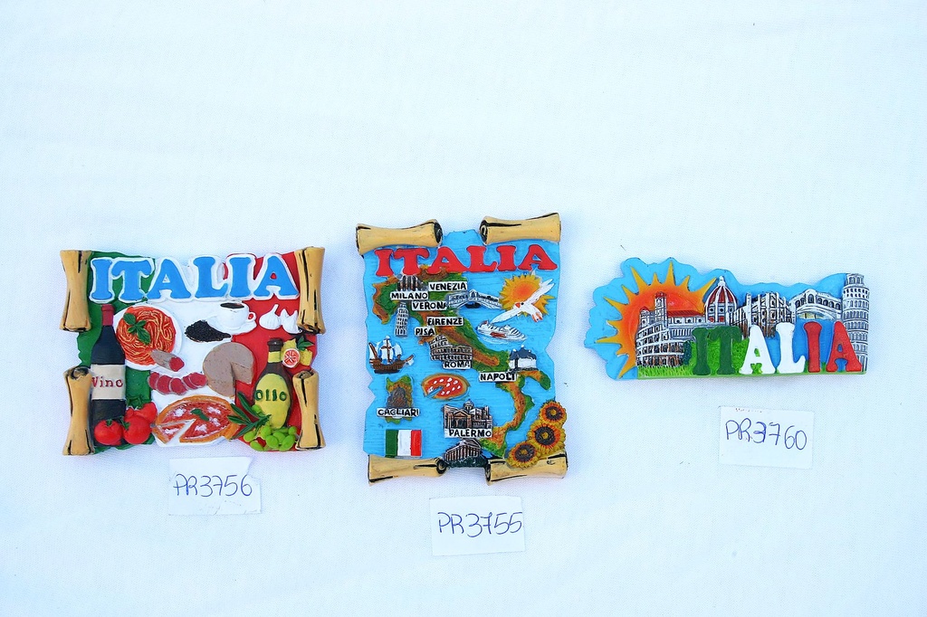 MAGNETE RESINA PERGAMENA CARTINA ITALIA 