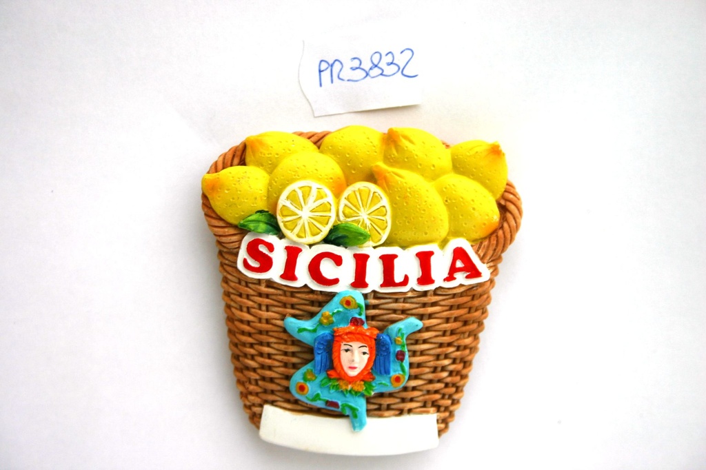 MAGNETE RESINA CESTINO LIMONI SICILIA 