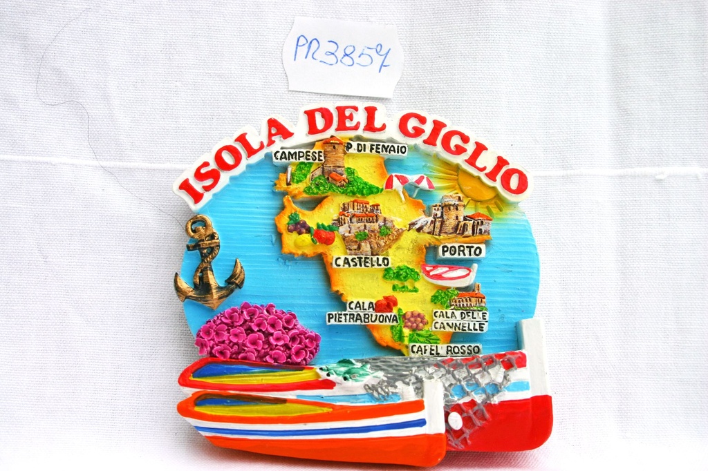 MAGNETE RESINA MULTICOLOR SCRITTA ISOLA DEL GIGLIO 