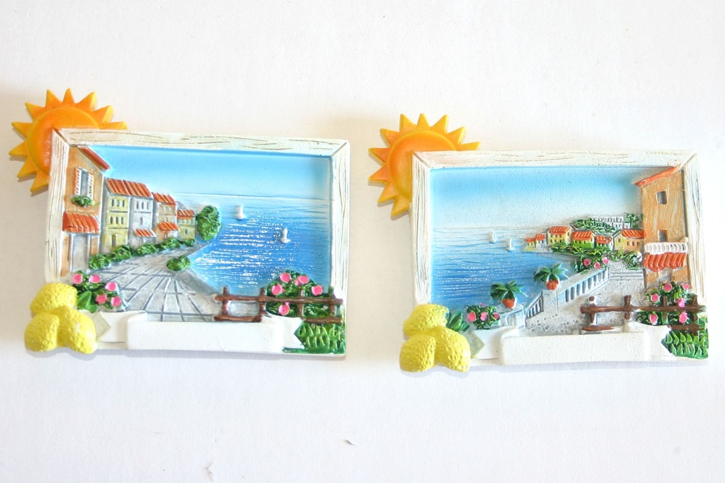 MAGNETE RESINA CORNICE SOLE E LIMONI 2 MOD 