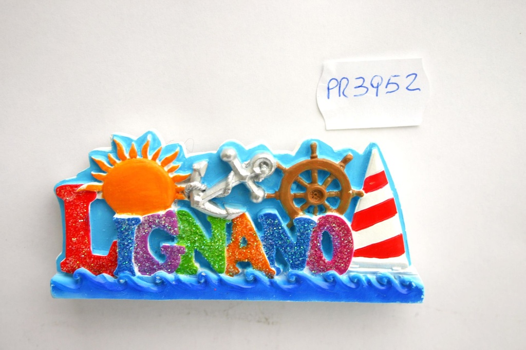 MAGNETE RESINA SCRITTA GLITTER LIGNANO 