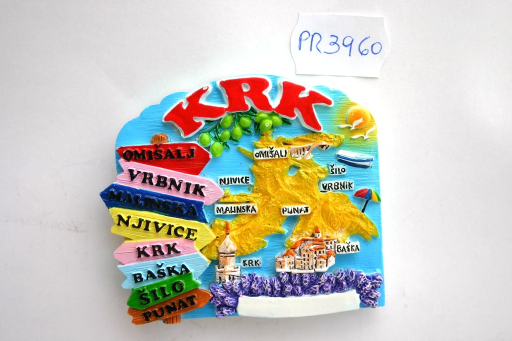 MAGNETE RESINA SEGNALI STRADALI MAPPA KRK 
