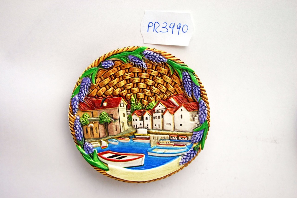 MAGNETE RESINA TONDO LAVANDA C/VEDUTA 