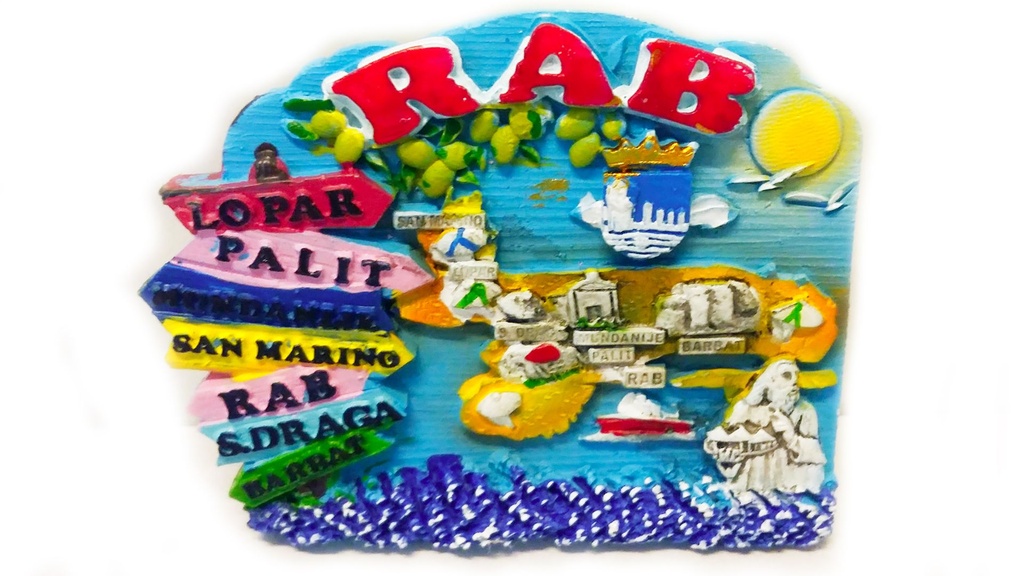 MAGNETE RESINA CARTINA RAB C/CARTELLI 