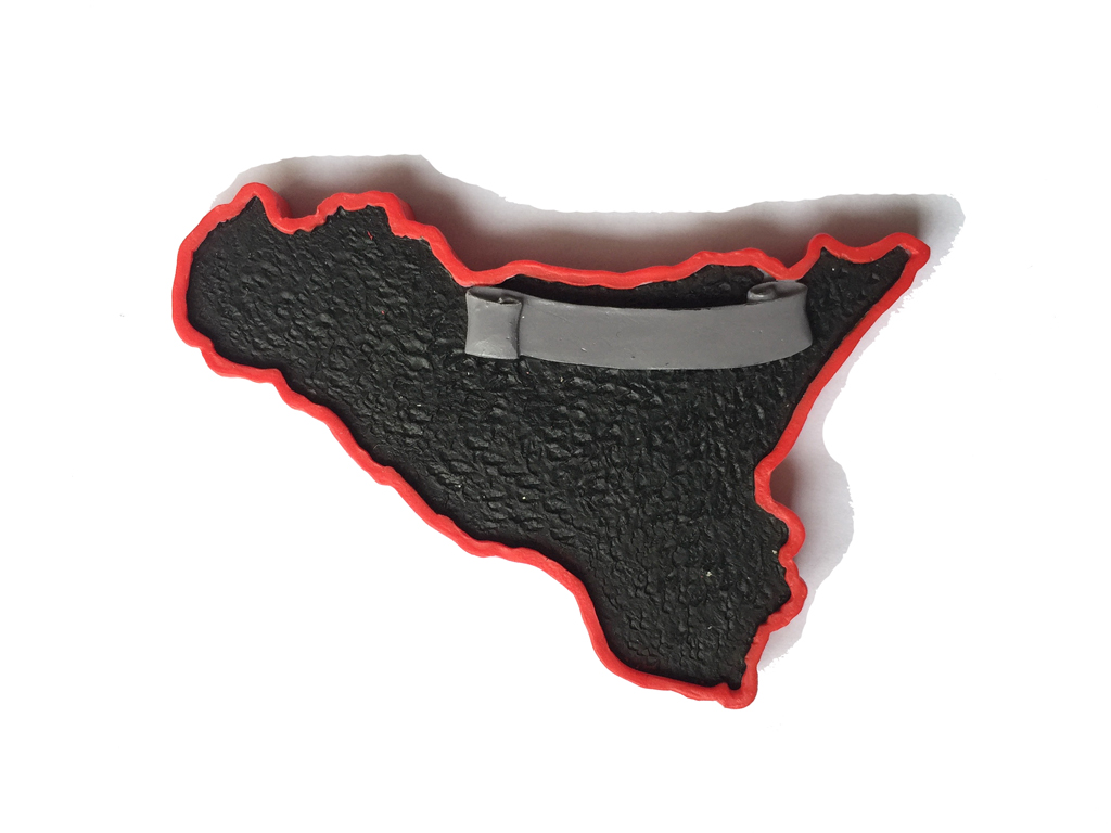 MAGNETE RESINA FORMA SICILIA NERA 