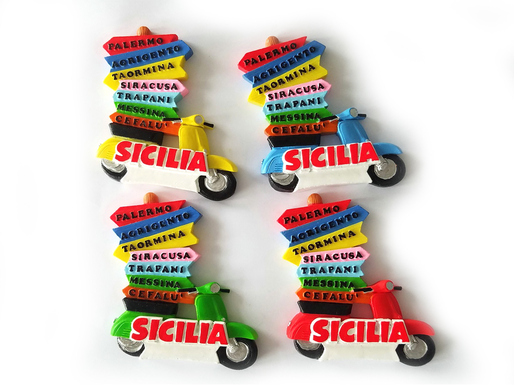 MAGNETE RESINA SCOOTER 4 CARTELLI SICILIA 