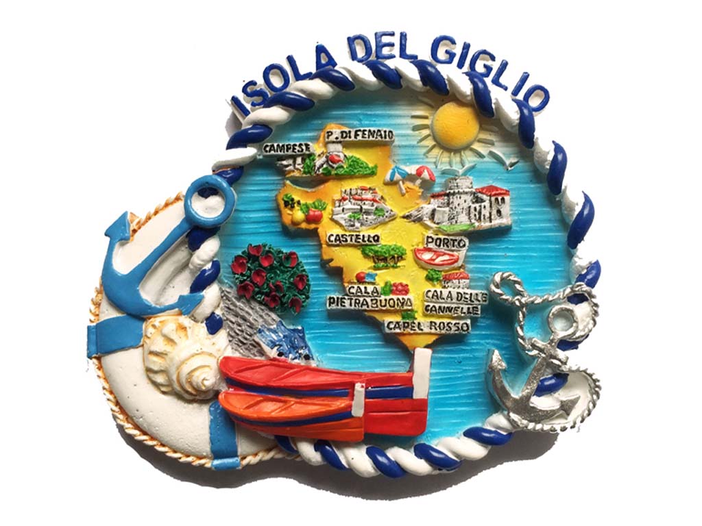 MAGNETE RESINA TONDO ISOLA GIGLIO C/SALVAGENTE 