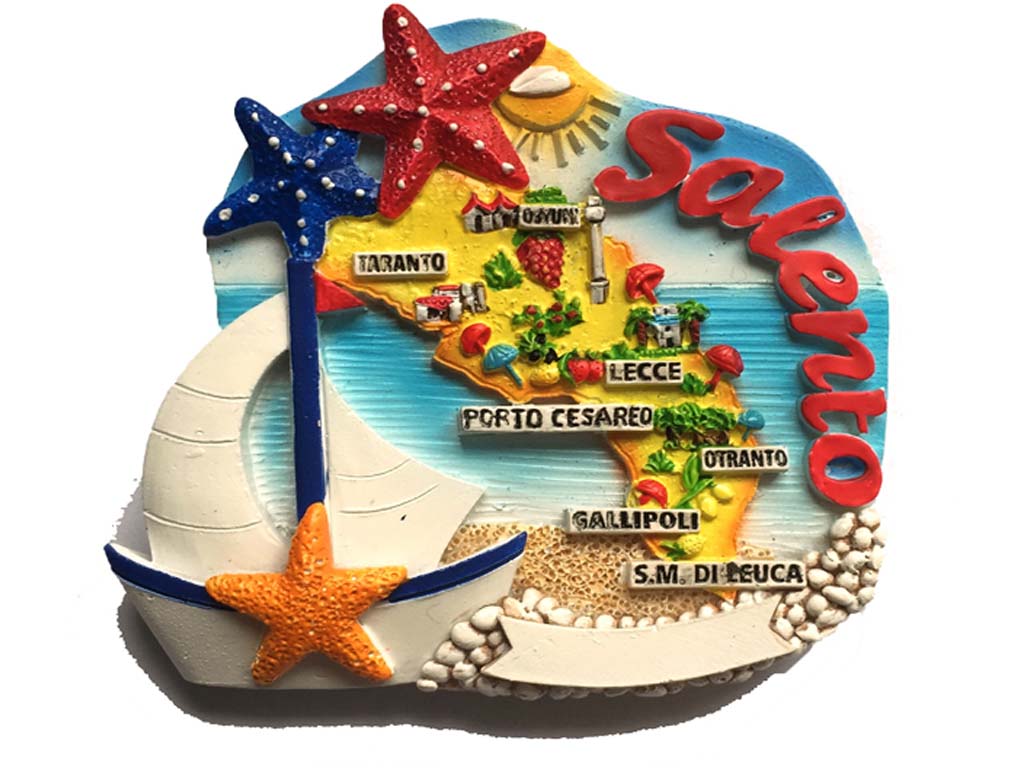 MAGNETE STELLE E BARCA SALENTO MAPPA 