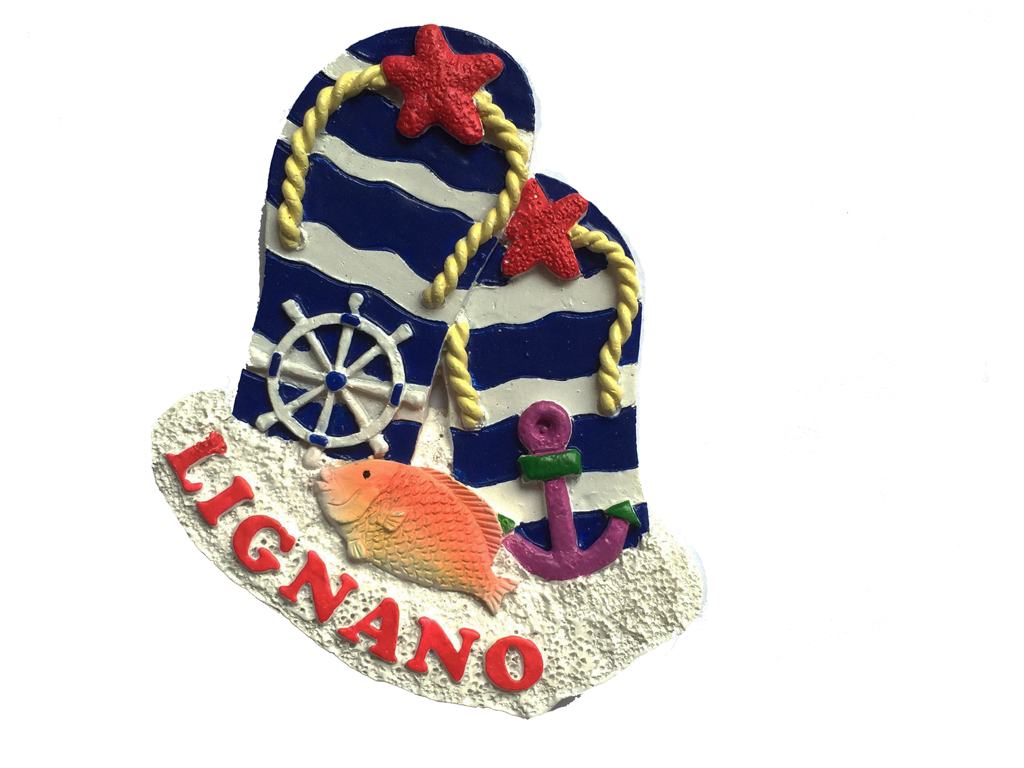 MAGNETE CIABATTINE BLU E BIANCO LIGNANO 