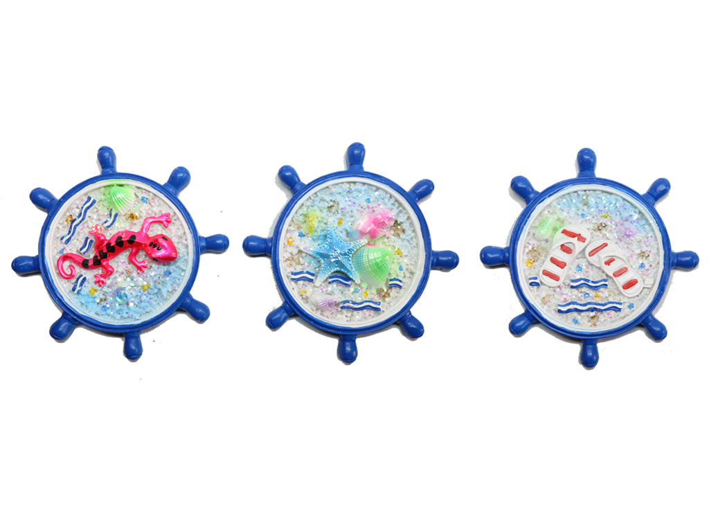 MAGNETE RESINA TIMONE C/VEDUTA MARINA 3 MOD ASS 