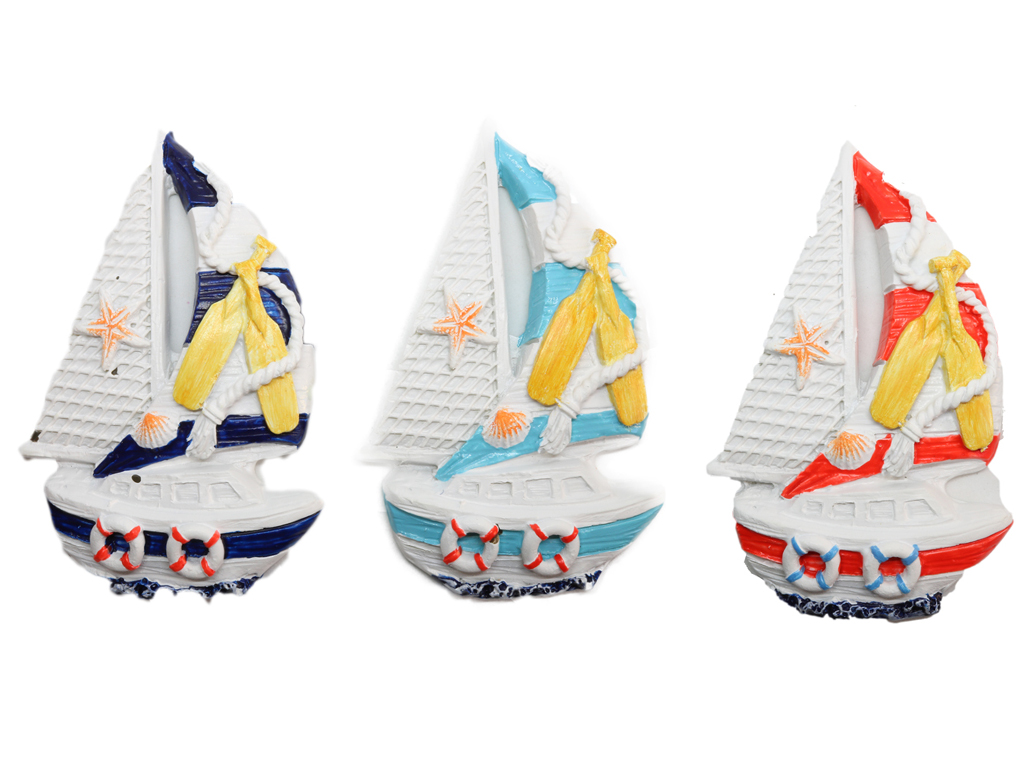 MAGNETE RESINA BARCA C/VEDUTA MARINA 2 MOD ASS 