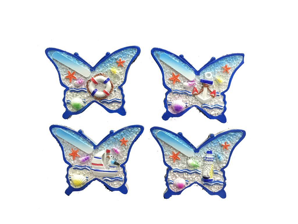 MAGNETE RESINA RETT FARFALLA 4 COL ASS 