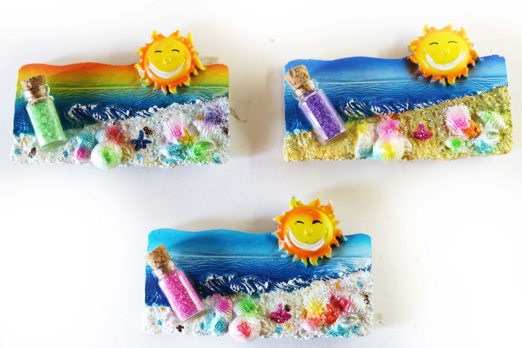 MAGNETE RESINA RETT SOLE C/BOTT 3 COL ASS 