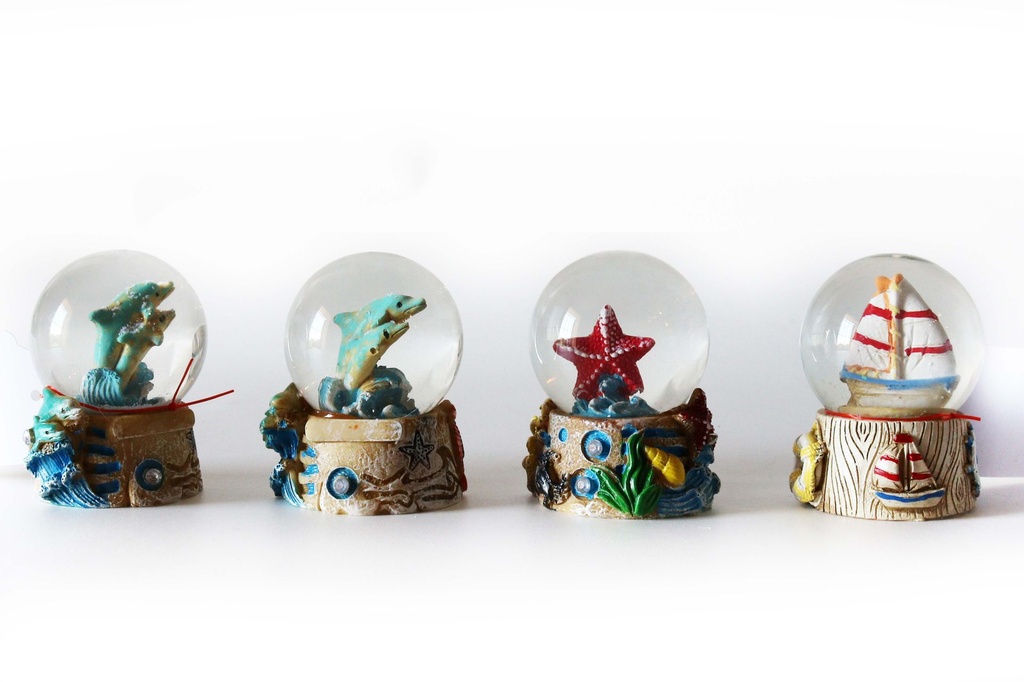 BOLLA NEVE VETRO B/RESINA STELLA 2 MOD 