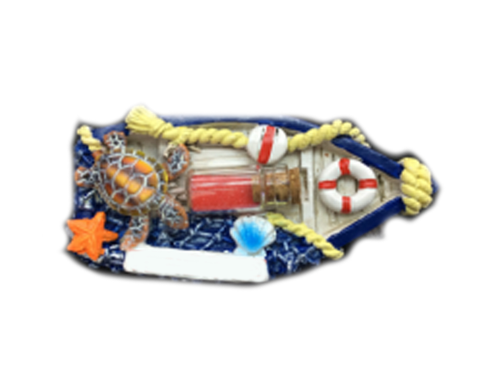 MAGNETE RESINA BARCA C/BOTTIGLIA 