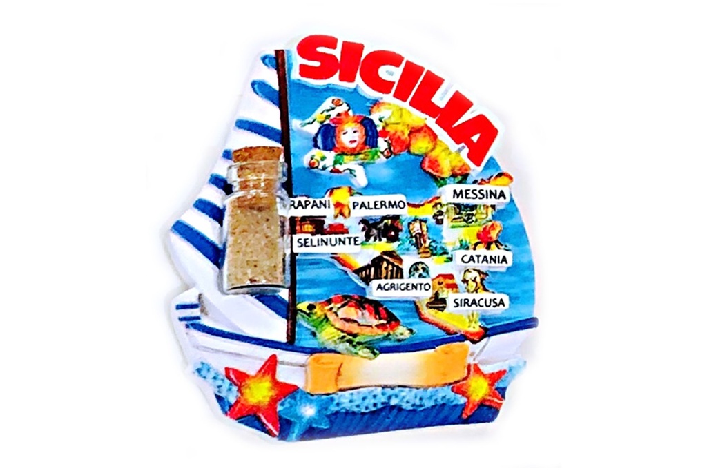 MAGNETE SICILIA BARCA C/BOTTIGLIA 