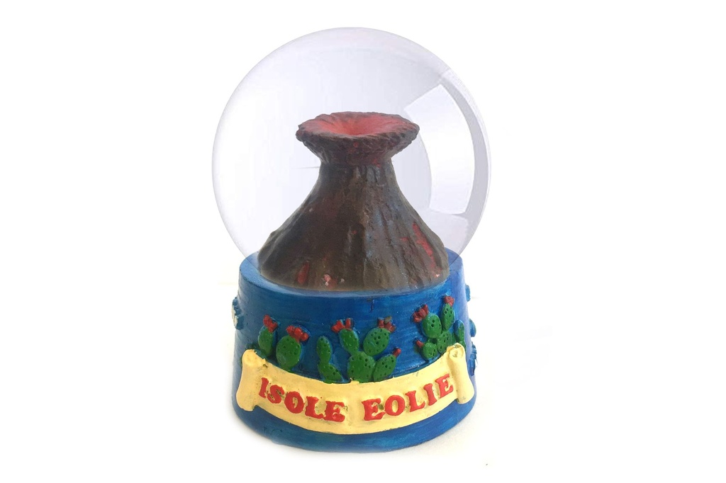 BOLLA NEVE RESINA ISOLE EOLIE VULCANO 45 MM 