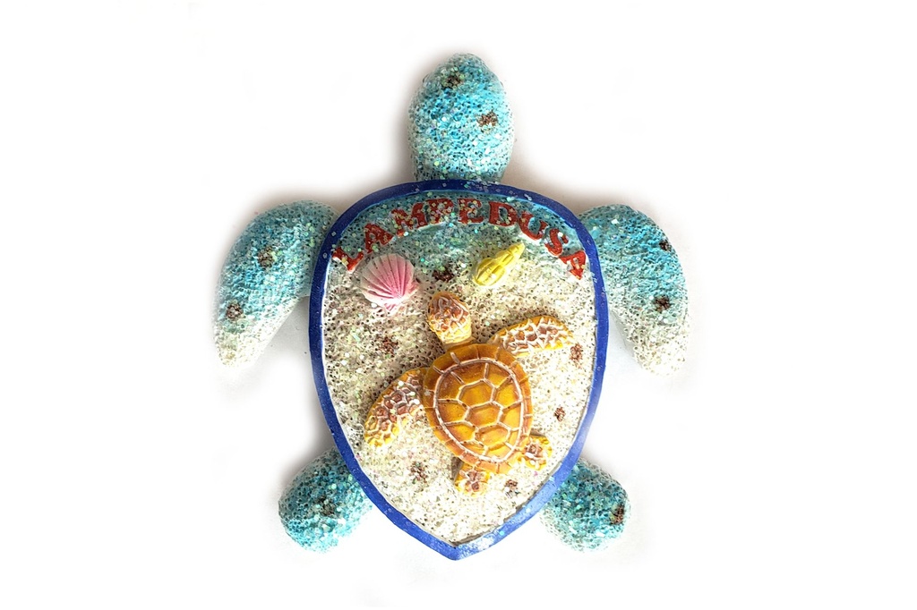 MAGNETE TARTARUGA LAMPEDUSA BIANCA/BLU 