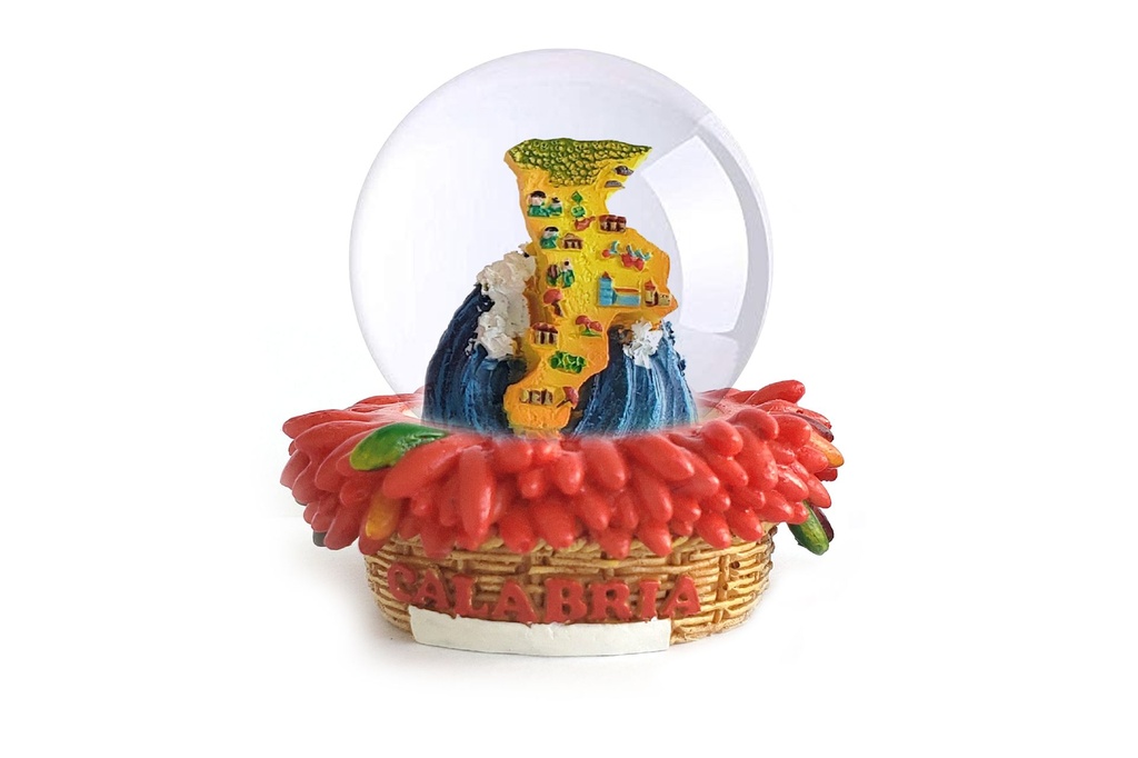 BOLLA NEVE CALABRIA CESTO PEPERONCINI 45 MM 