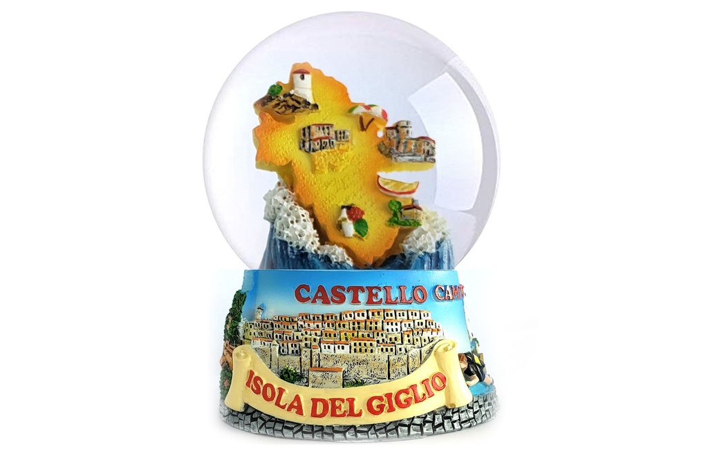 BOLLA NEVE 45 MM ISOLA DEL GIGLIO CON MAPPA 