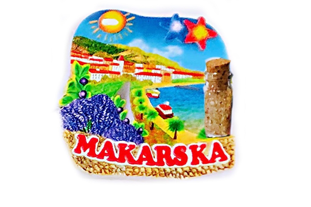 MAGNETE VEDUTA CON BOTTIGLIETTA MAKARSKA 